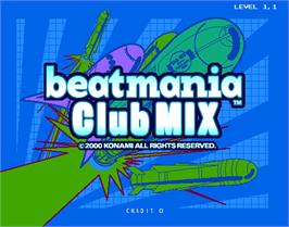 Title screen of beatmania Club MIX on the Arcade.