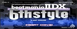 Title screen of beatmania IIDX 6th style on the Arcade.