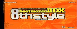 Title screen of beatmania IIDX 8th style on the Arcade.