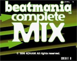 Title screen of beatmania complete MIX on the Arcade.
