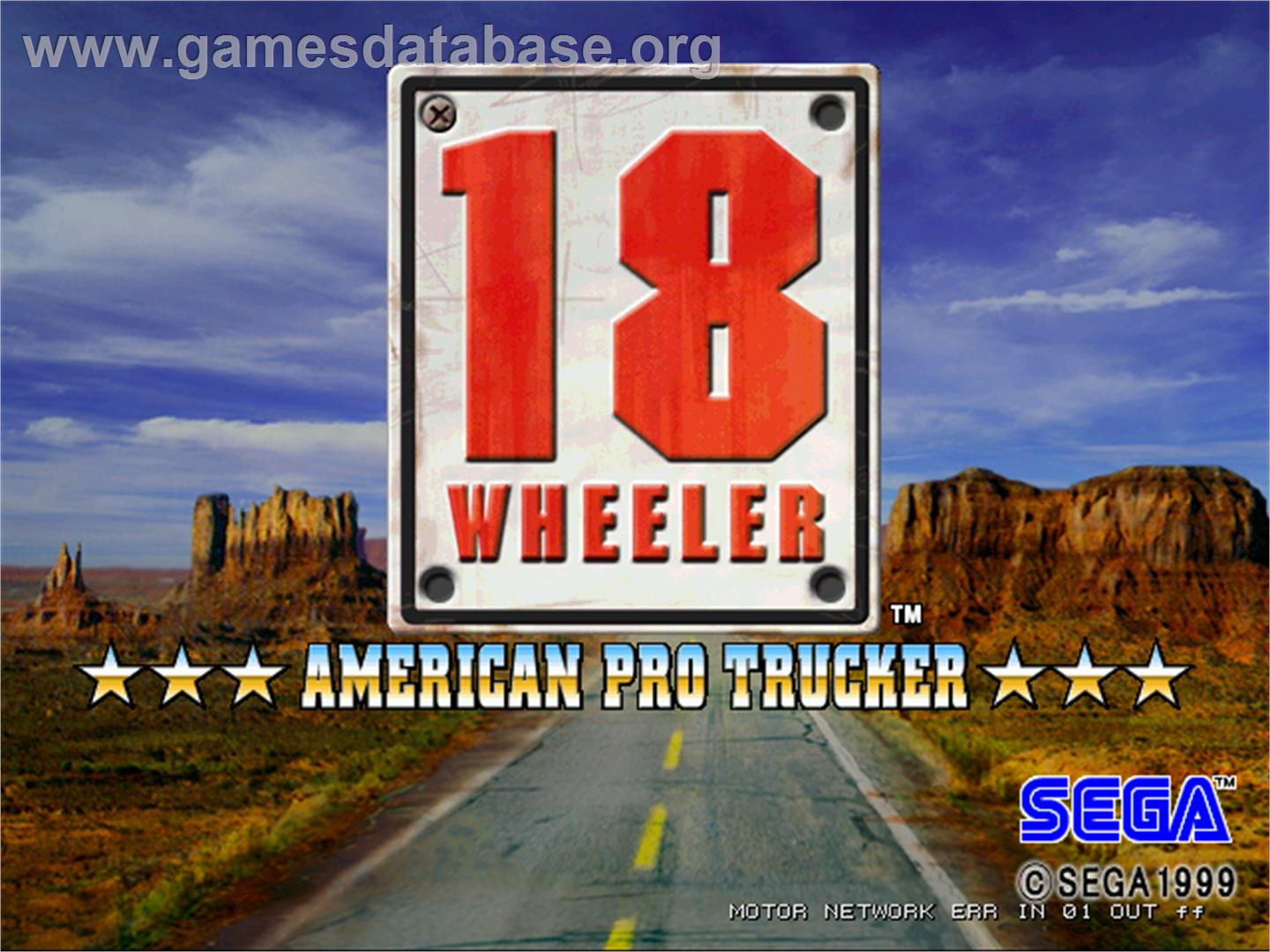 18 Wheeler Deluxe - Arcade - Artwork - Title Screen