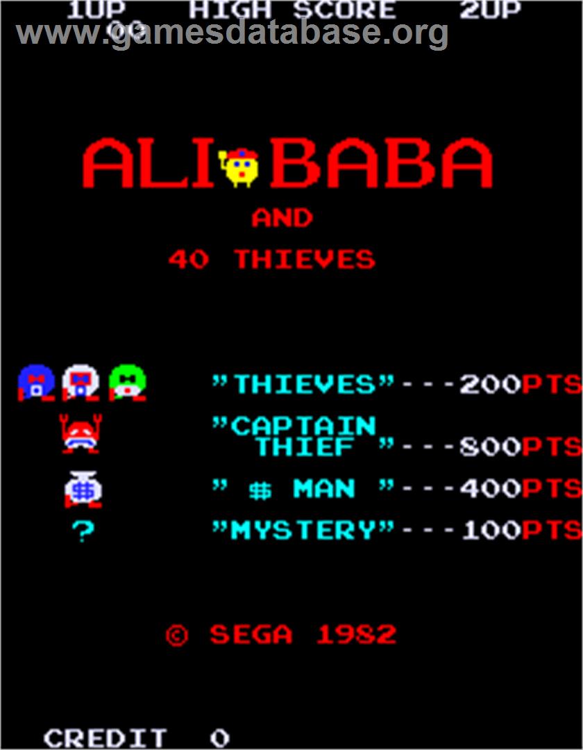 Ali Baba and 40 Thieves - Arcade - Artwork - Title Screen