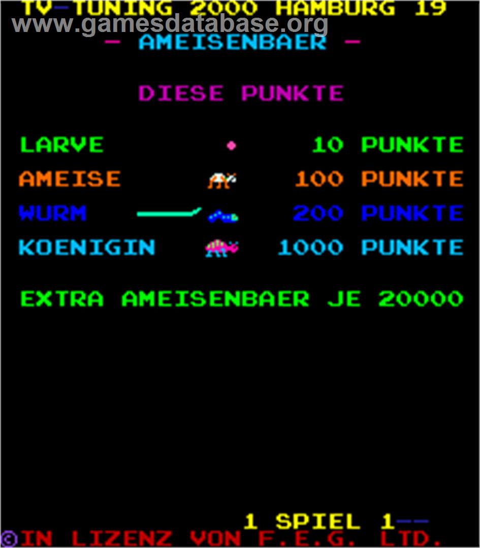 Ameisenbaer - Arcade - Artwork - Title Screen