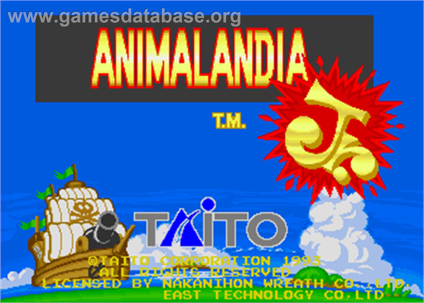 Animalandia Jr. - Arcade - Artwork - Title Screen