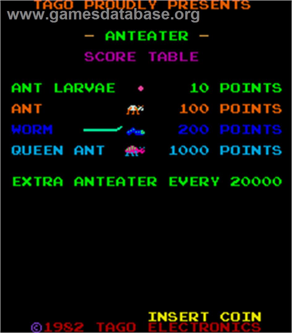 Anteater - Arcade - Artwork - Title Screen
