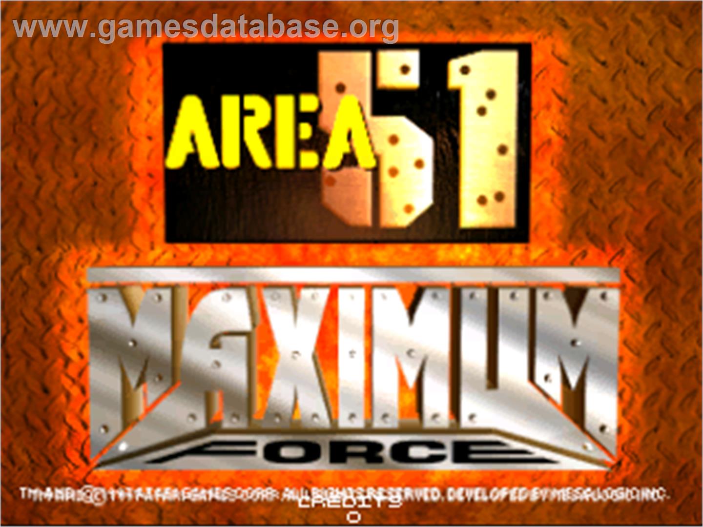 Area 51 / Maximum Force Duo v2.0 - Arcade - Artwork - Title Screen
