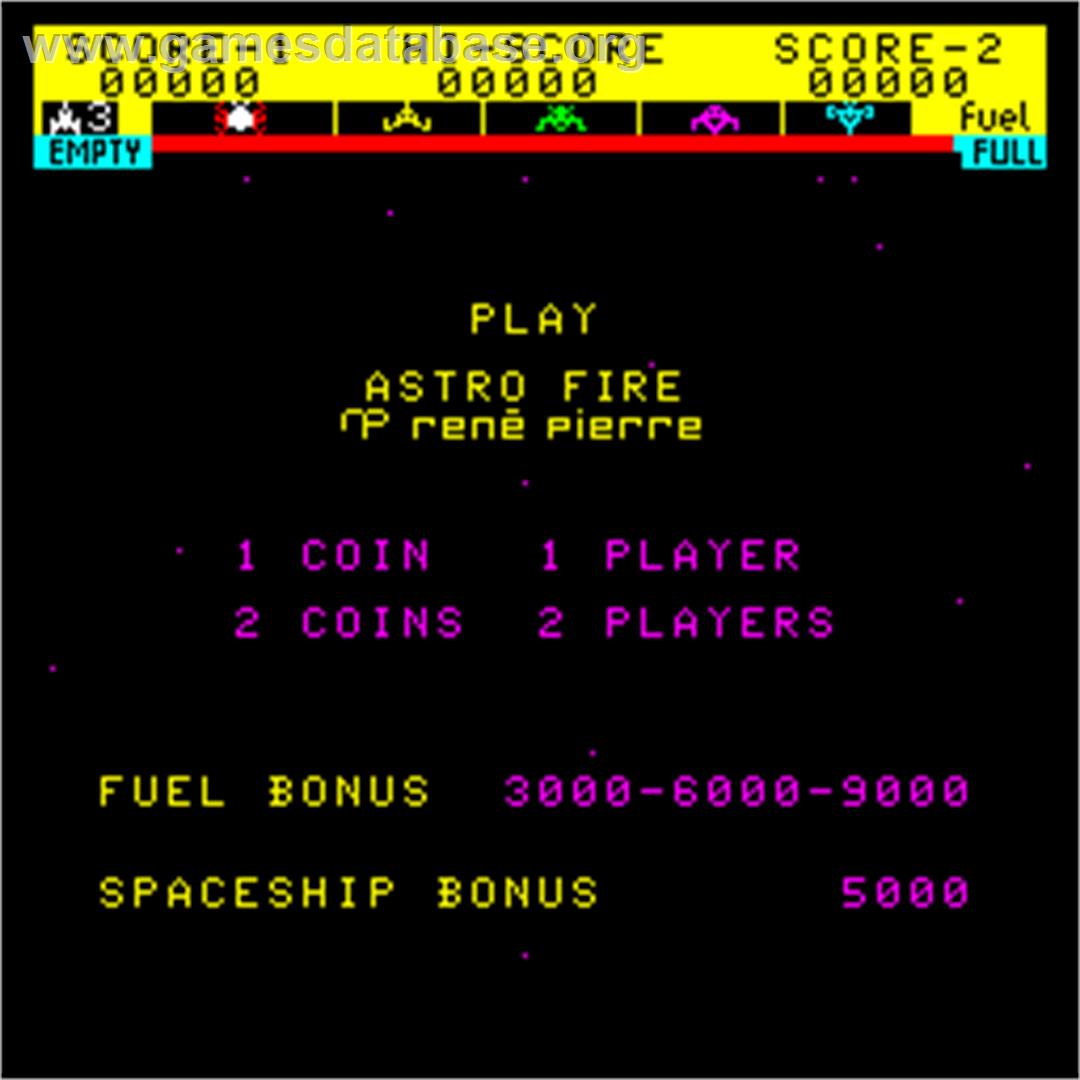 Astro Fire - Arcade - Artwork - Title Screen