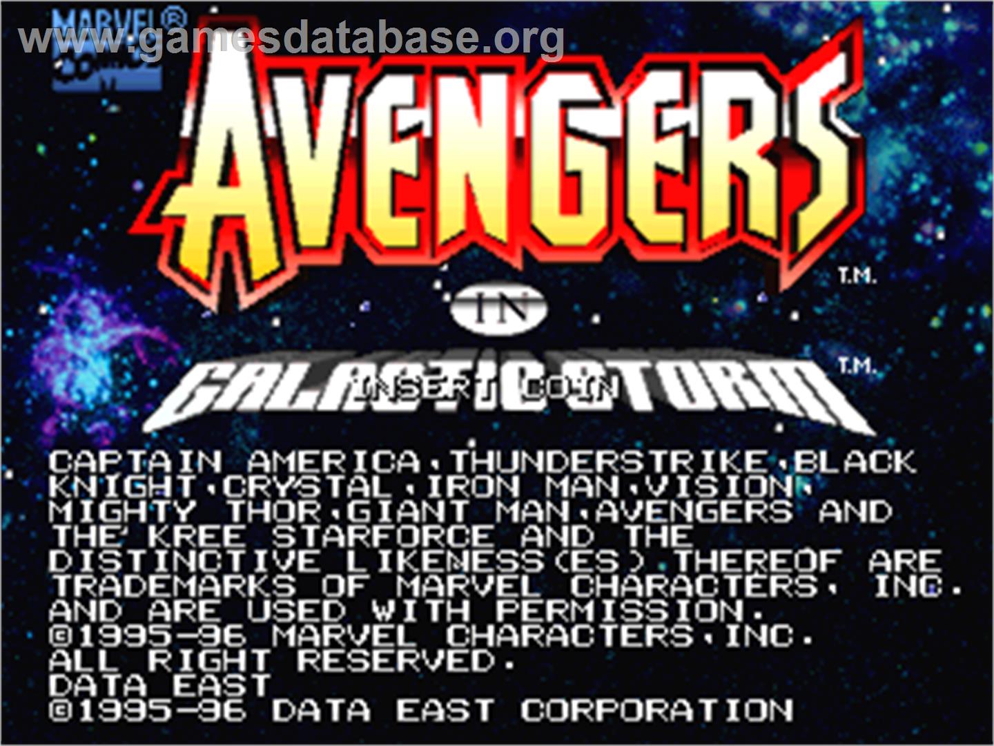Avengers In Galactic Storm - Arcade - Artwork - Title Screen