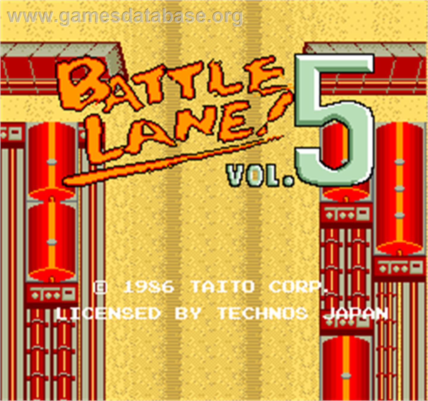 Battle Lane! Vol. 5 - Arcade - Artwork - Title Screen