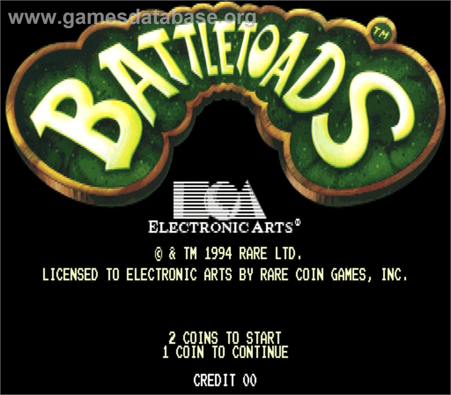 Battle Toads - Arcade - Artwork - Title Screen