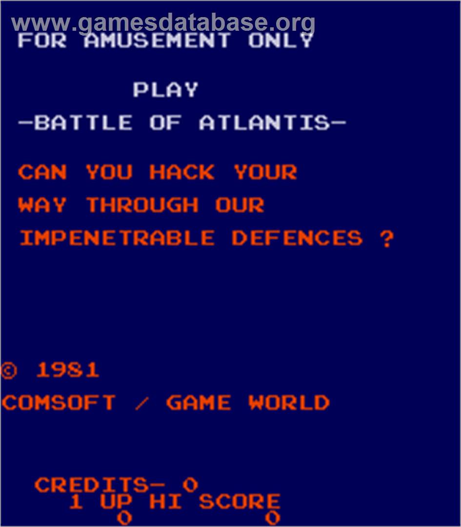 Battle of Atlantis - Arcade - Artwork - Title Screen