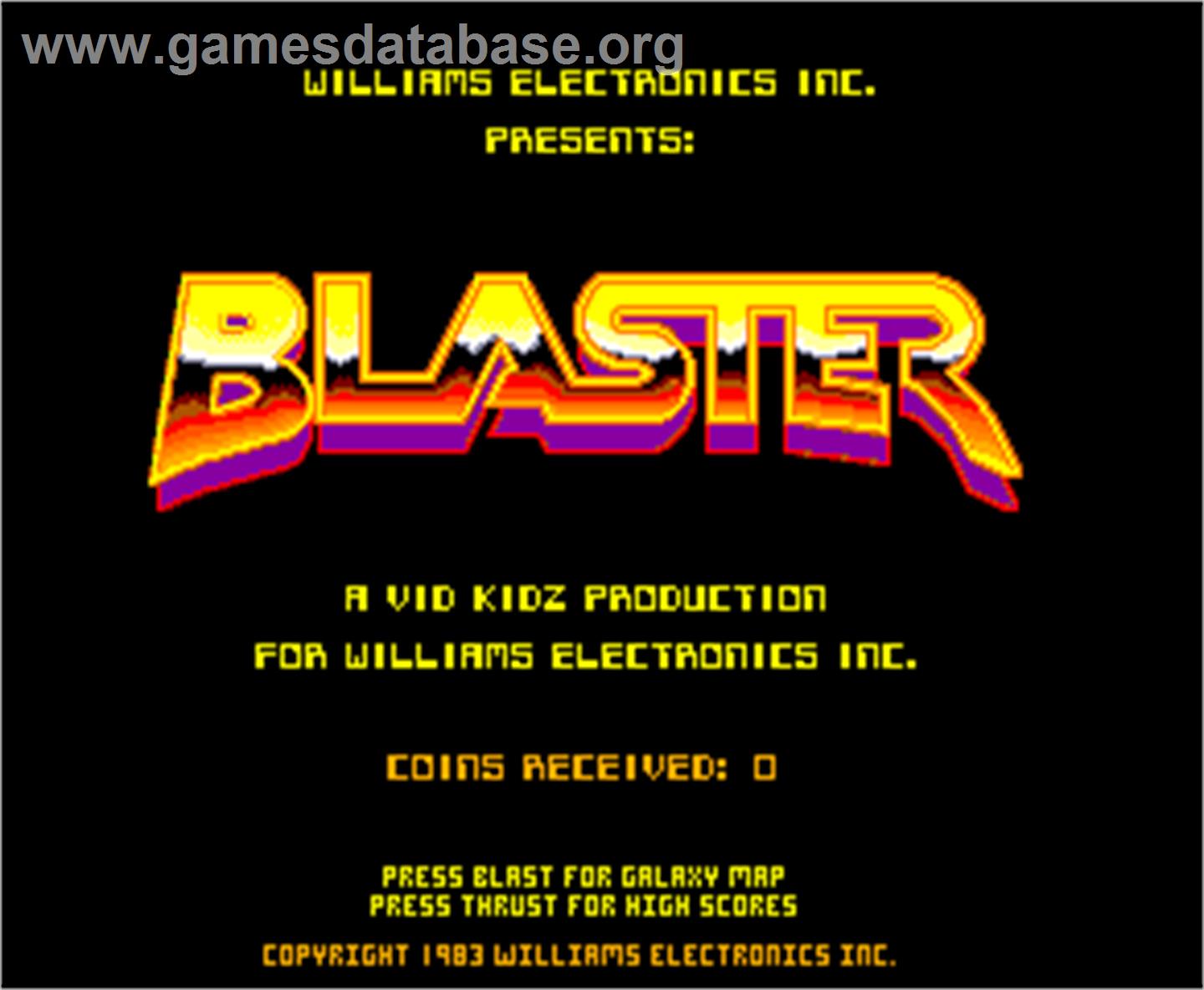 Blaster - Arcade - Artwork - Title Screen