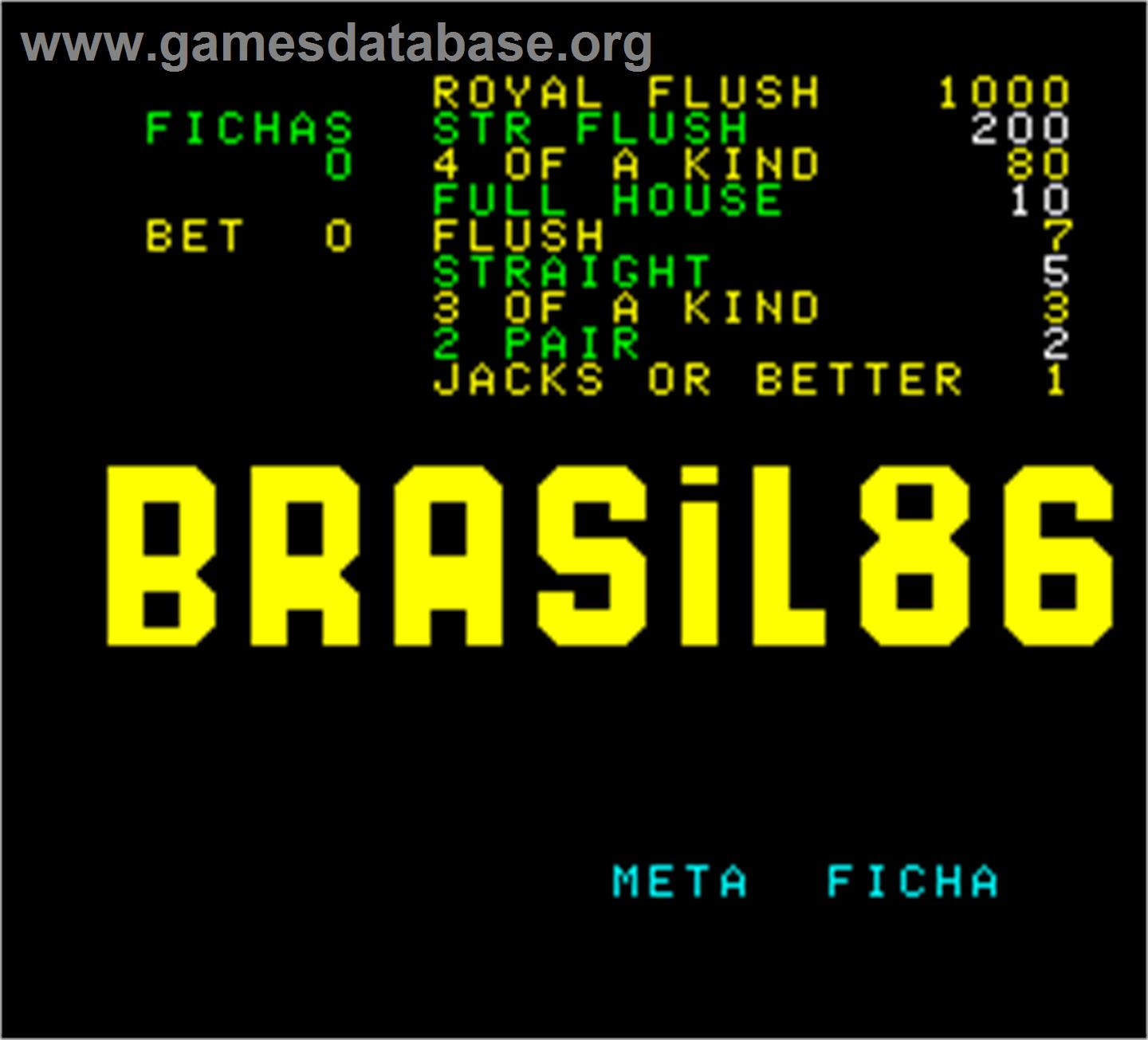 Brasil 86 - Arcade - Artwork - Title Screen