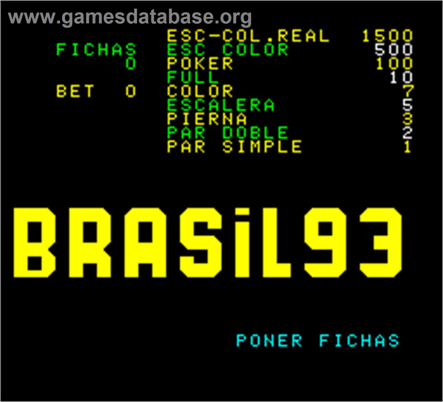 Brasil 93 - Arcade - Artwork - Title Screen