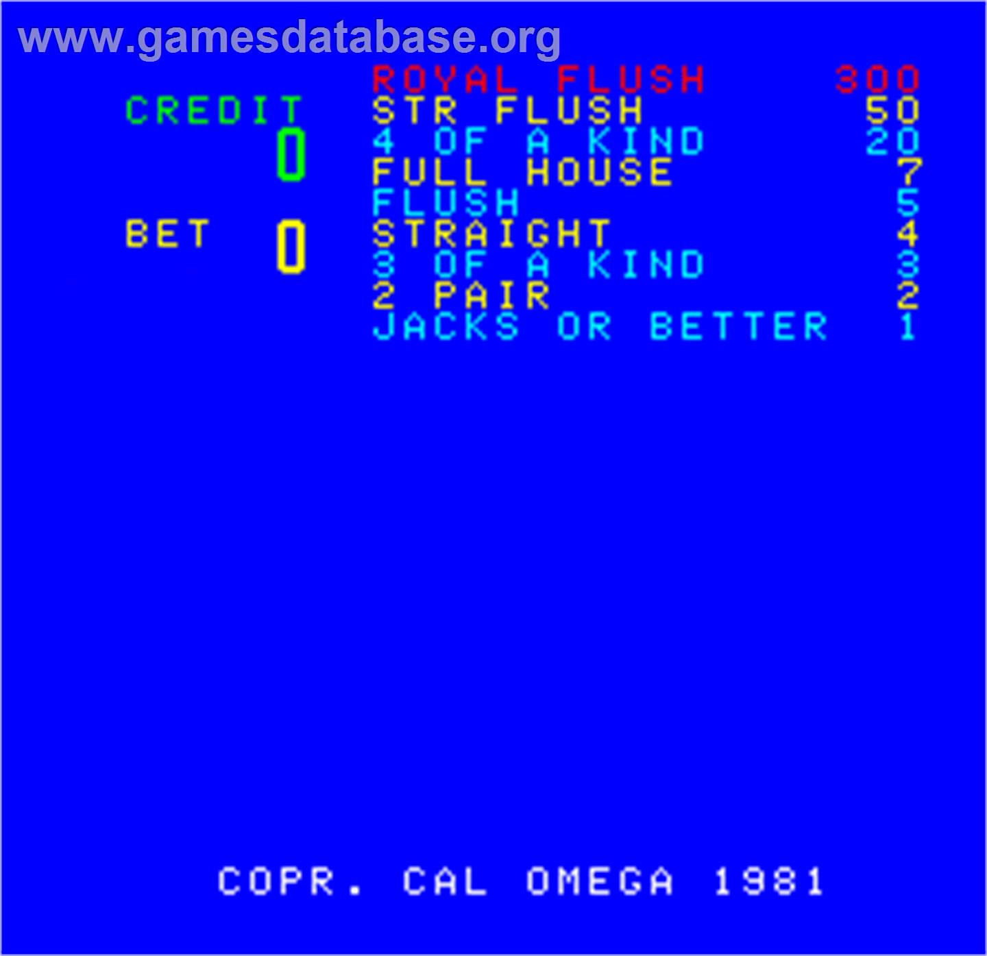 Cal Omega - Game 17.51 - Arcade - Artwork - Title Screen