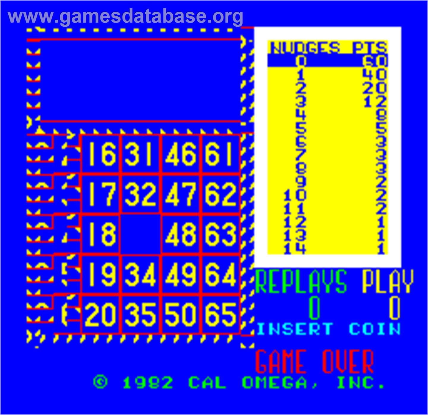 Cal Omega - Game 17.6 - Arcade - Artwork - Title Screen