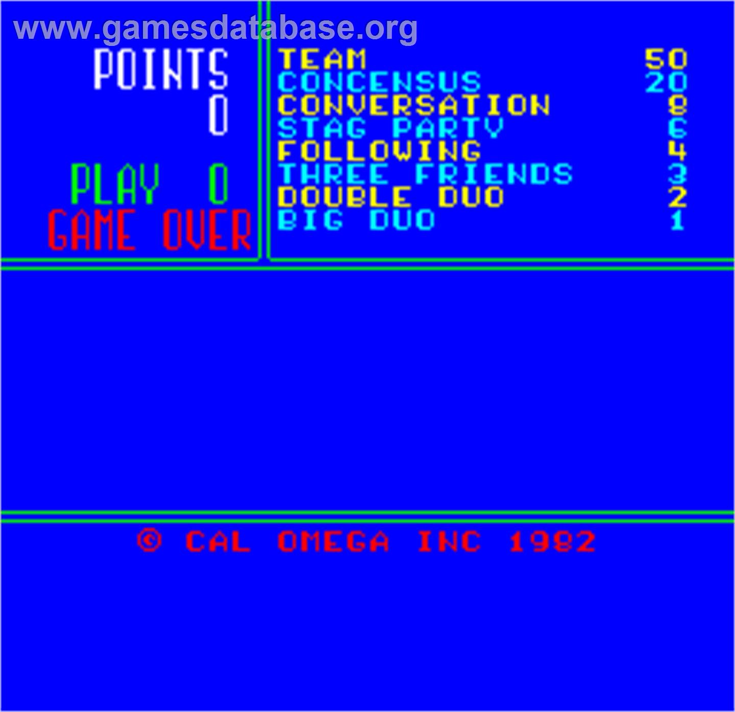 Cal Omega - Game 18.3 - Arcade - Artwork - Title Screen