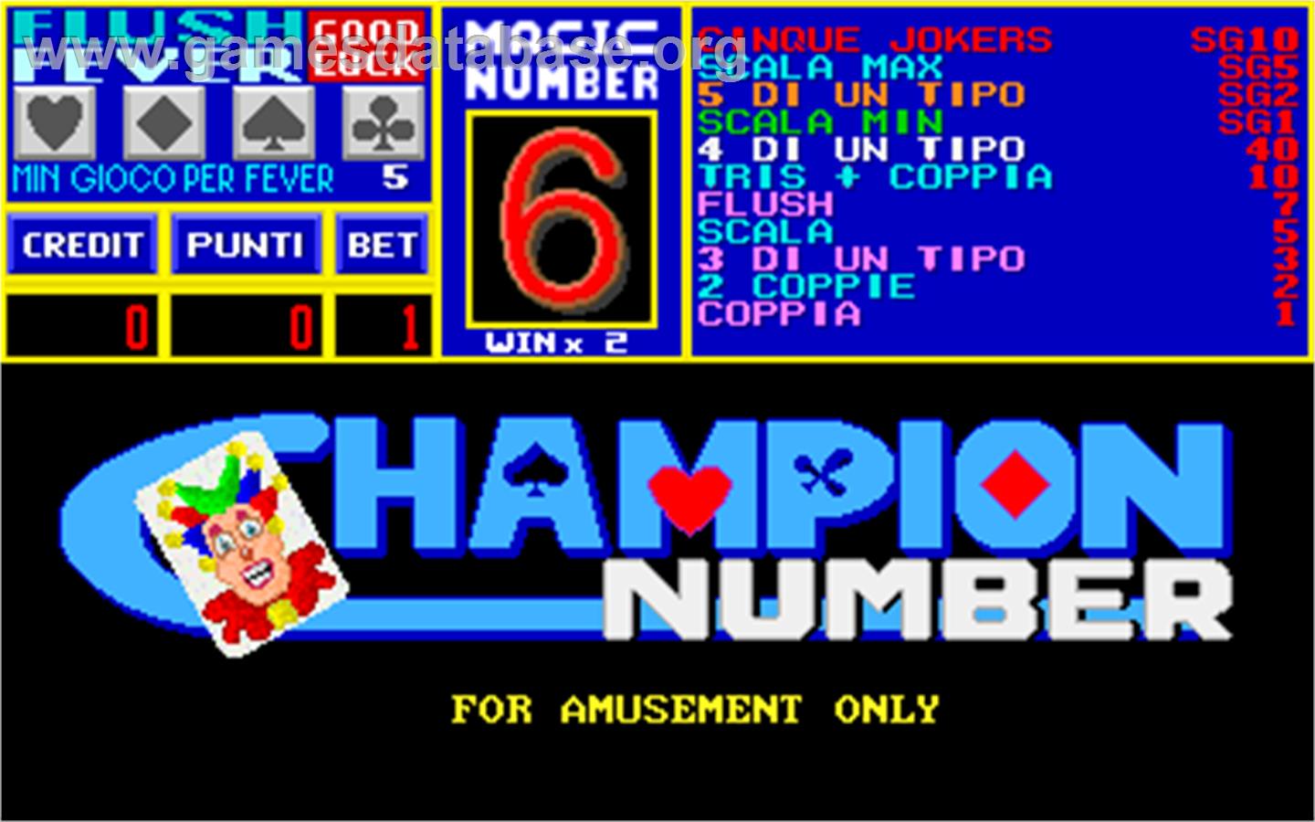 Champion Number - Arcade - Artwork - Title Screen