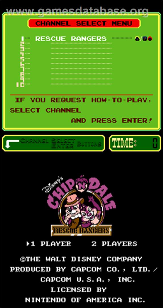 Chip'n Dale: Rescue Rangers - Arcade - Artwork - Title Screen