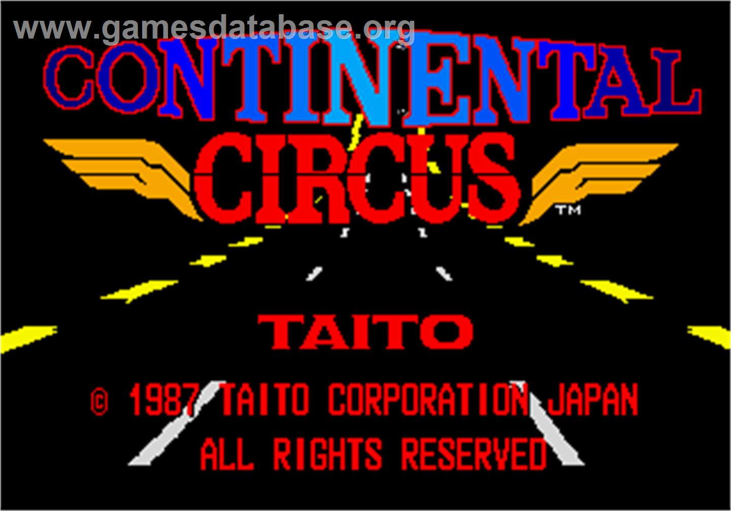 Continental Circus - Arcade - Artwork - Title Screen