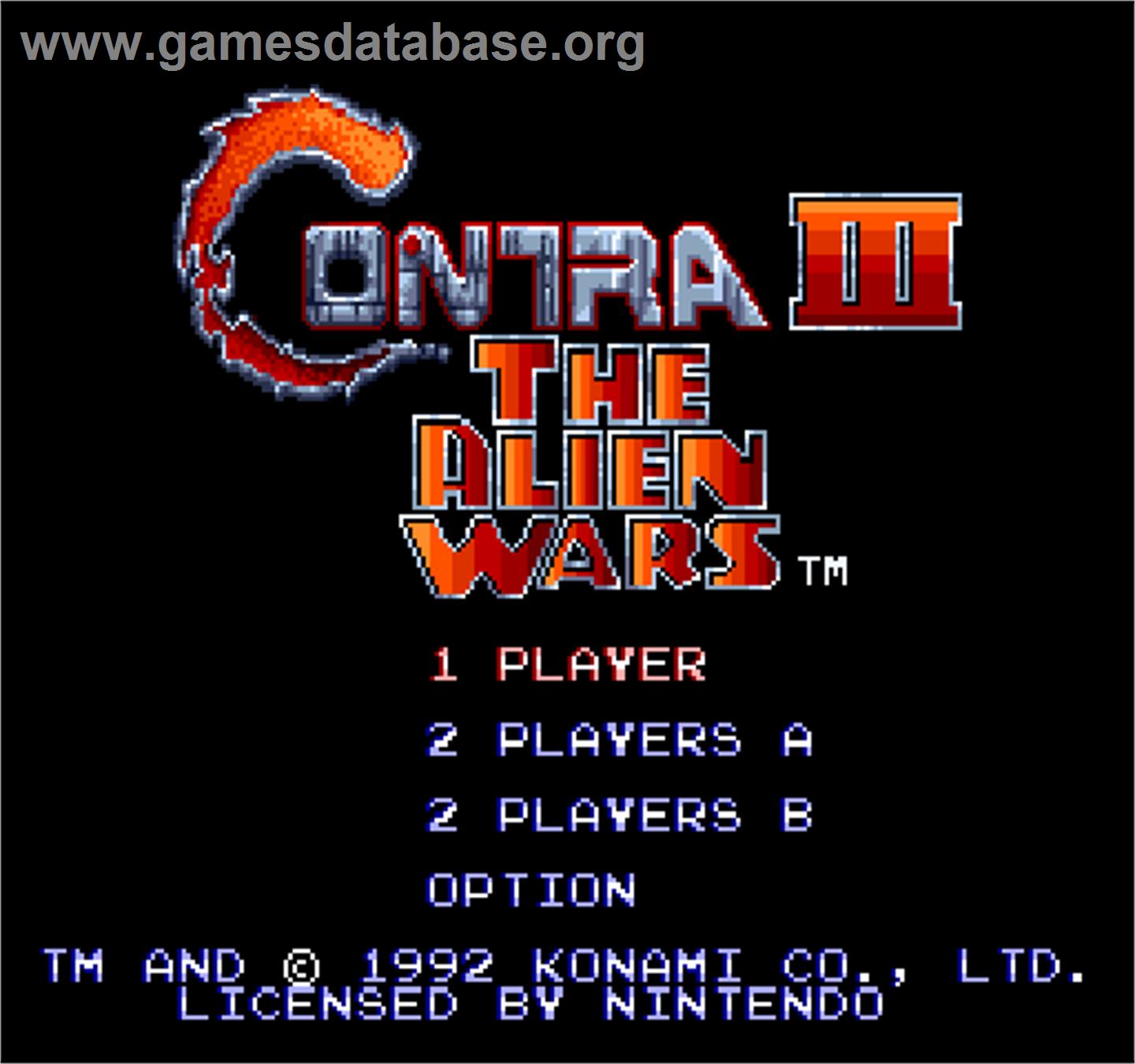 Contra 3: The Alien Wars - Arcade - Artwork - Title Screen