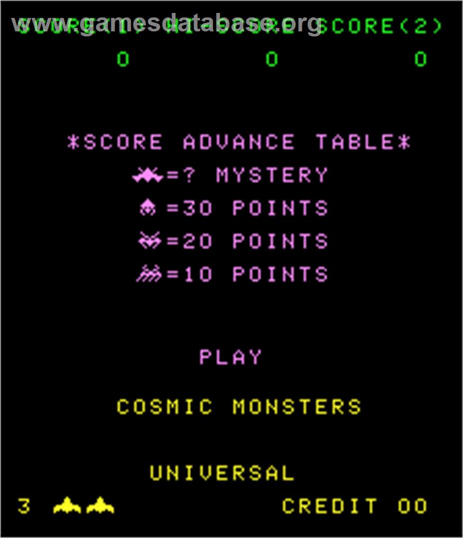 Cosmic Monsters - Arcade - Artwork - Title Screen