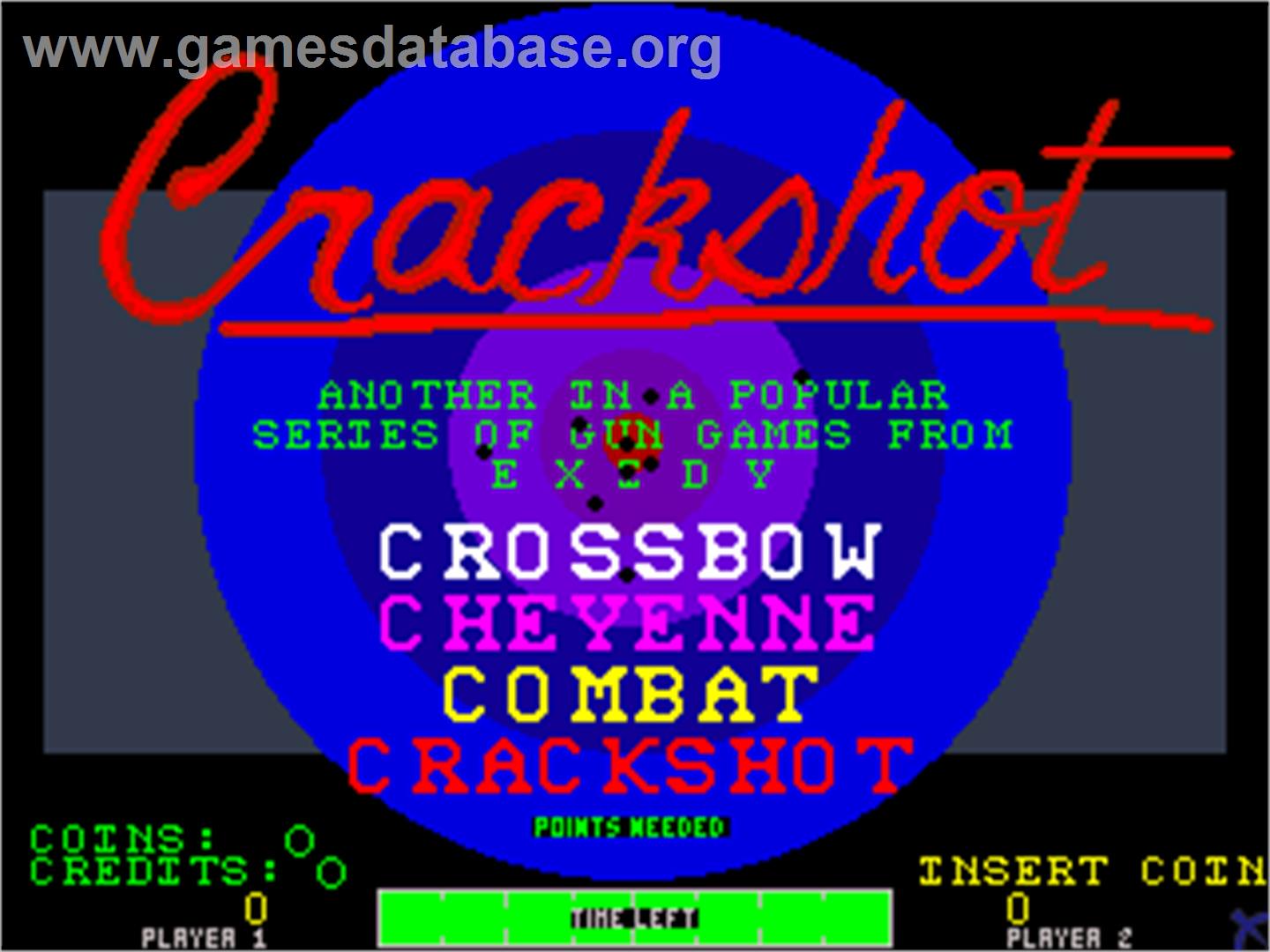 Crackshot - Arcade - Artwork - Title Screen