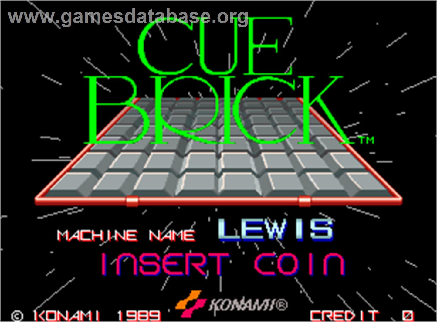 Cue Brick - Arcade - Artwork - Title Screen
