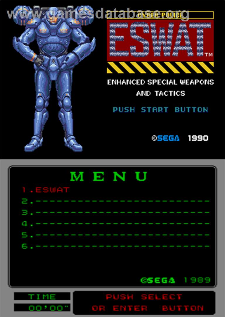 Cyber Police ESWAT: Enhanced Special Weapons and Tactics - Arcade - Artwork - Title Screen