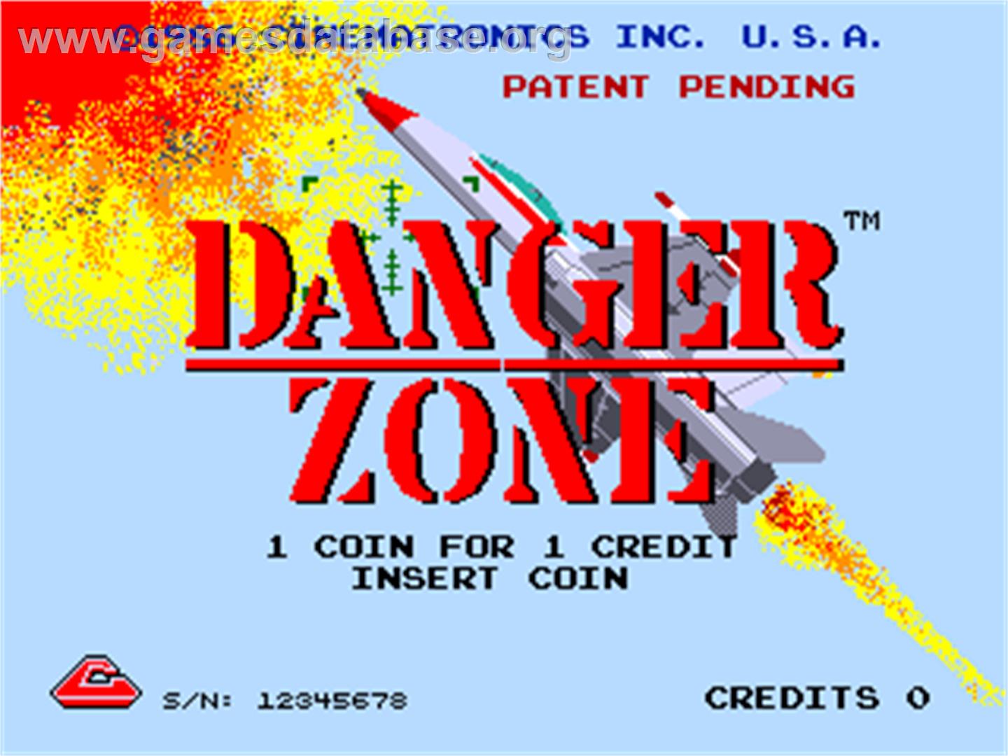 Danger Zone - Arcade - Artwork - Title Screen