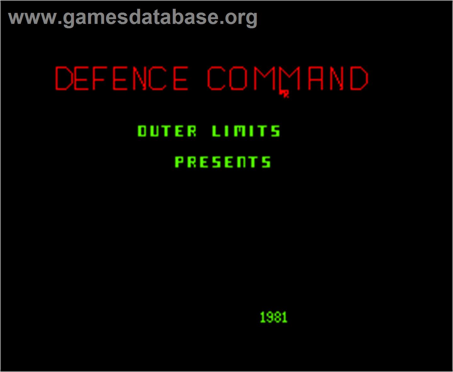 Defence Command - Arcade - Artwork - Title Screen