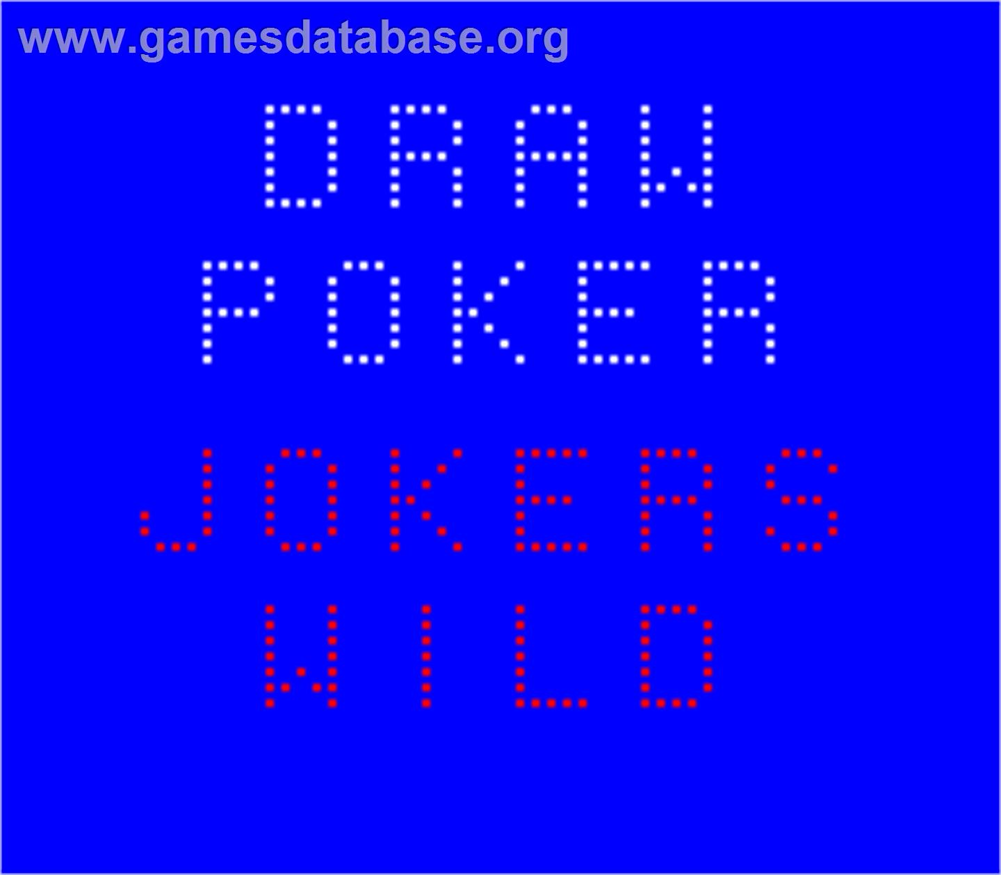Draw Poker Joker's Wild - Arcade - Artwork - Title Screen