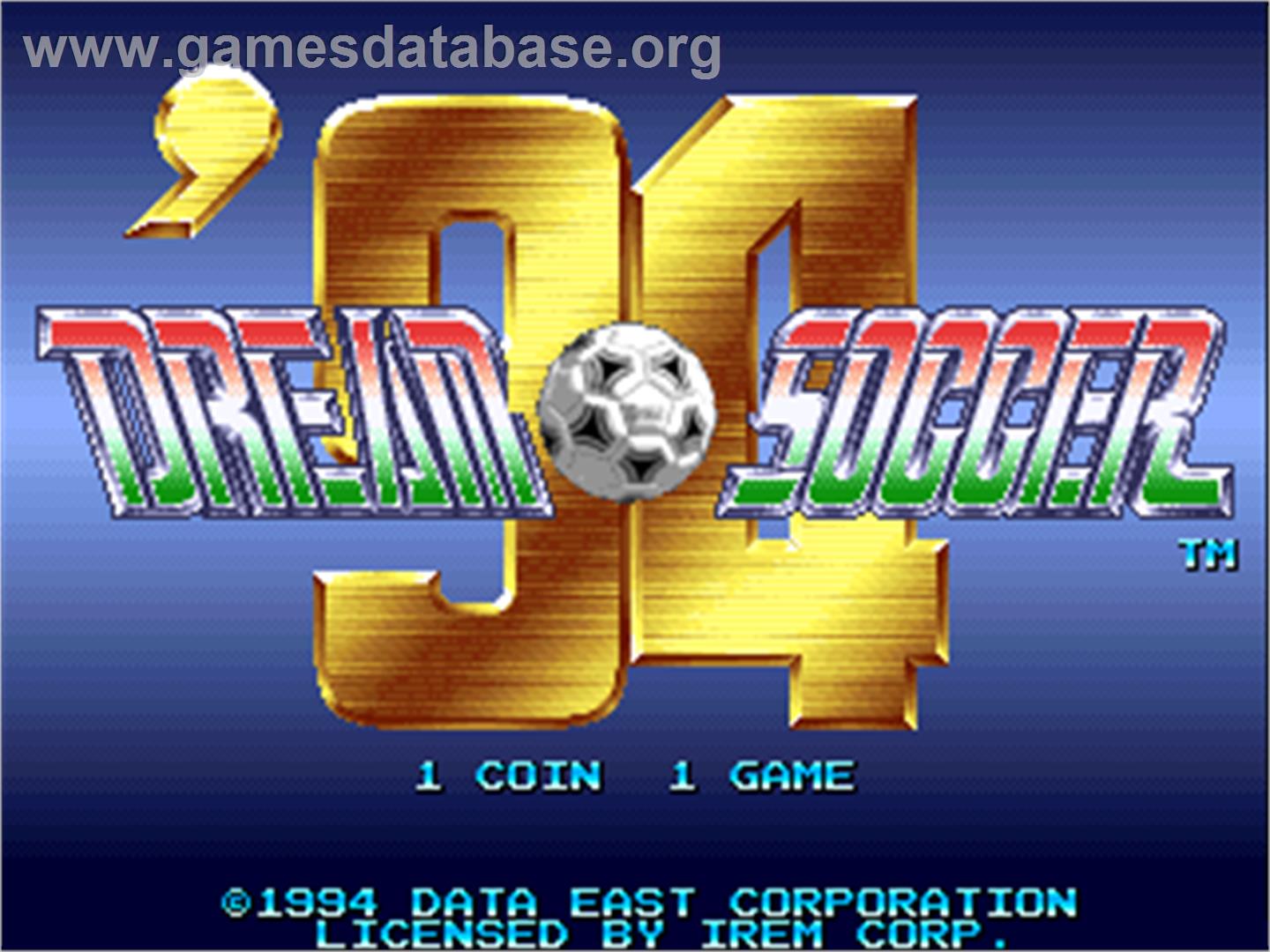 Dream Soccer '94 - Arcade - Artwork - Title Screen