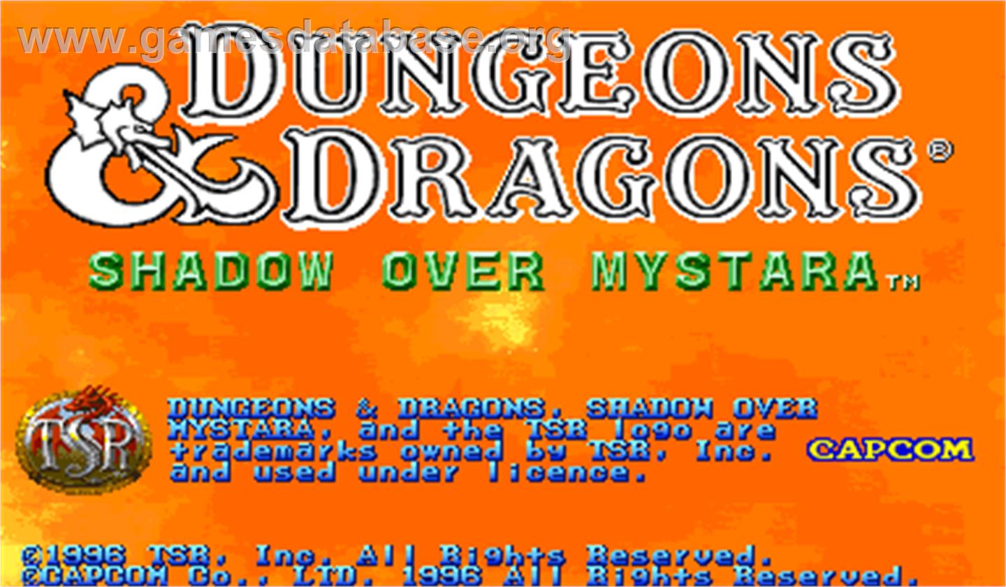 Dungeons & Dragons: Shadow over Mystara - Arcade - Artwork - Title Screen
