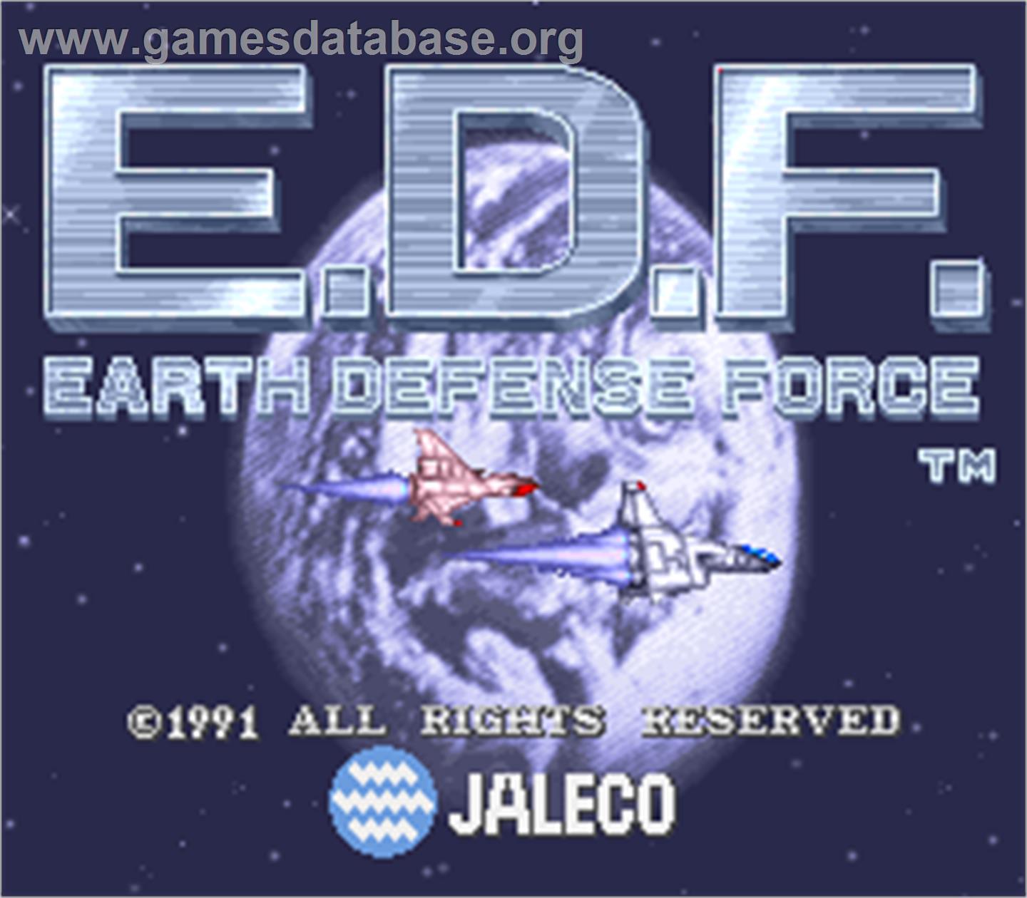 E.D.F. : Earth Defense Force - Arcade - Artwork - Title Screen
