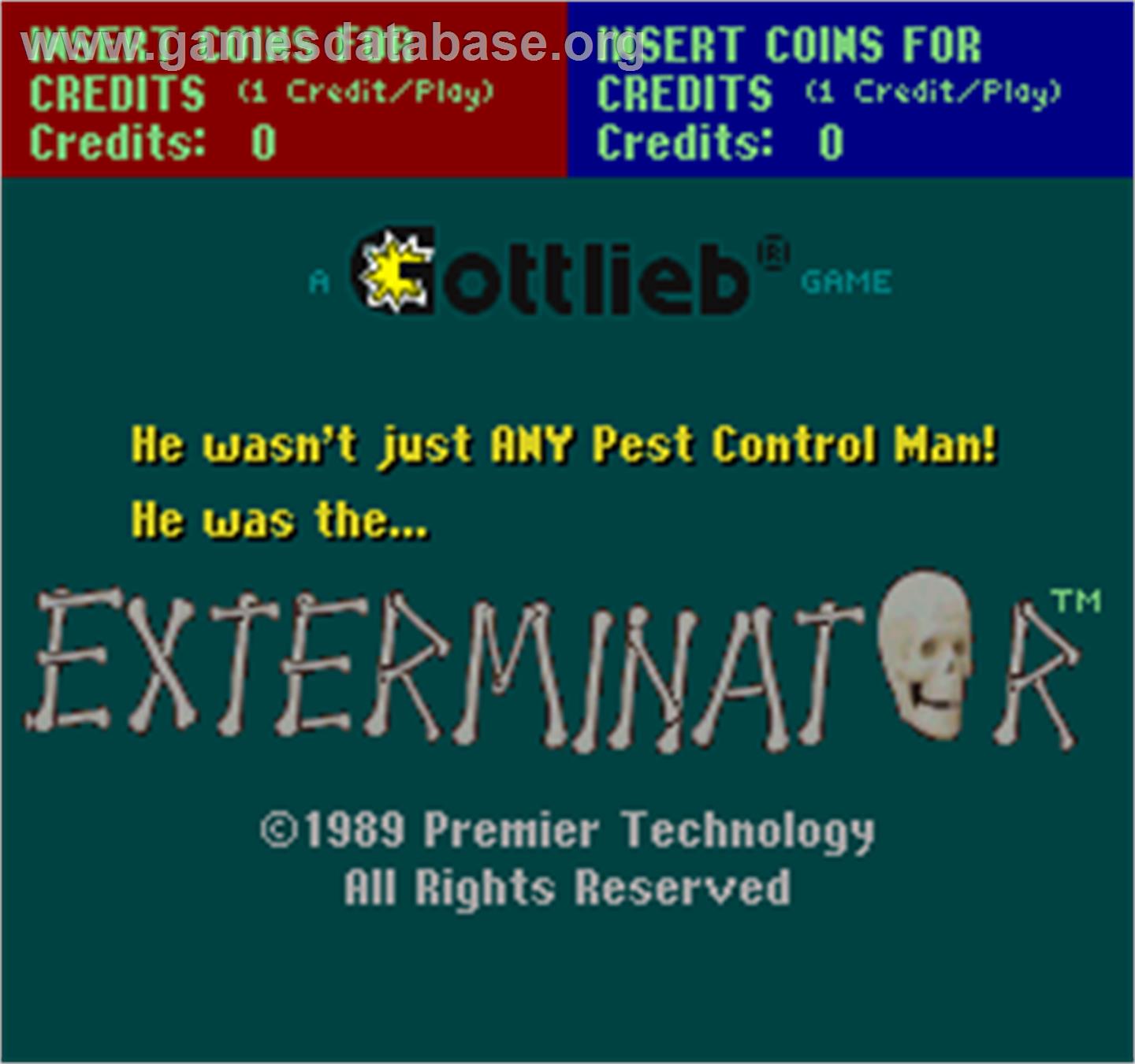 Exterminator - Arcade - Artwork - Title Screen