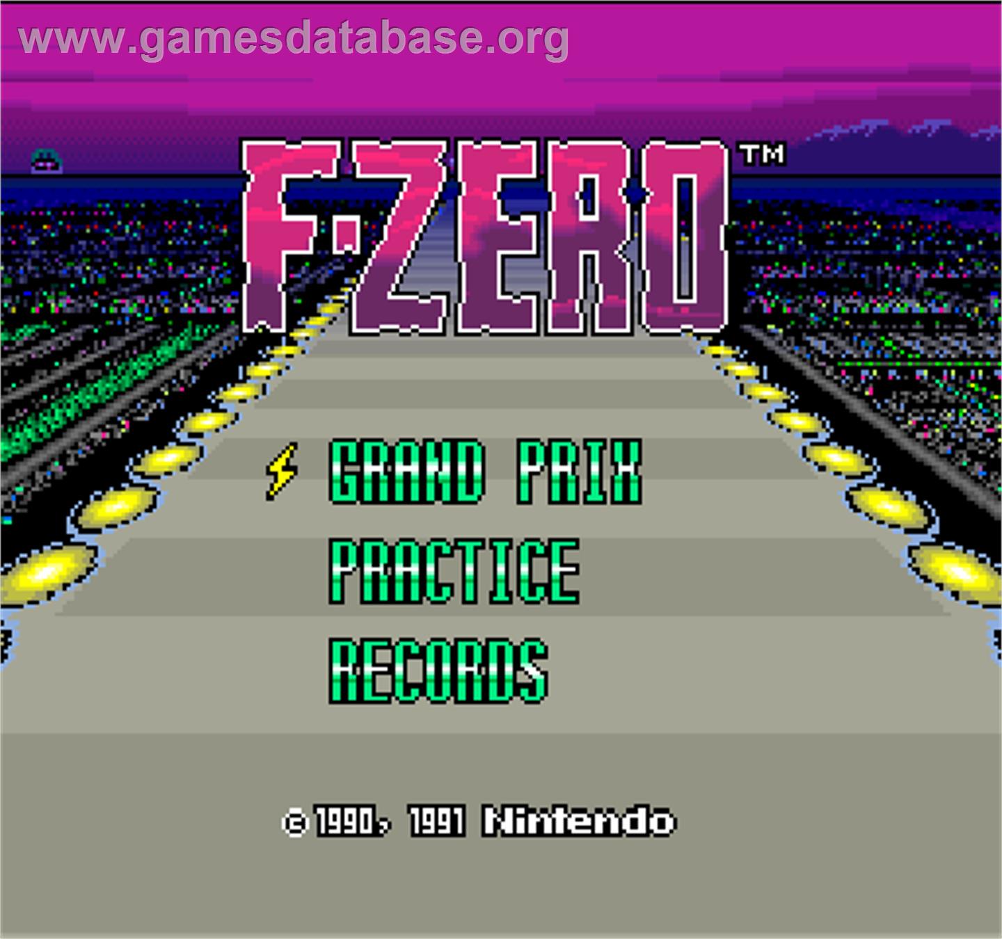 F-Zero - Arcade - Artwork - Title Screen