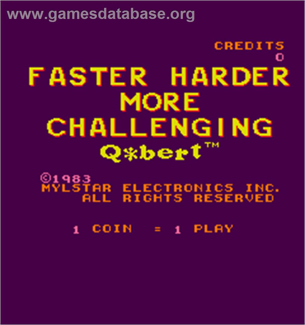 Faster, Harder, More Challenging Q*bert - Arcade - Artwork - Title Screen