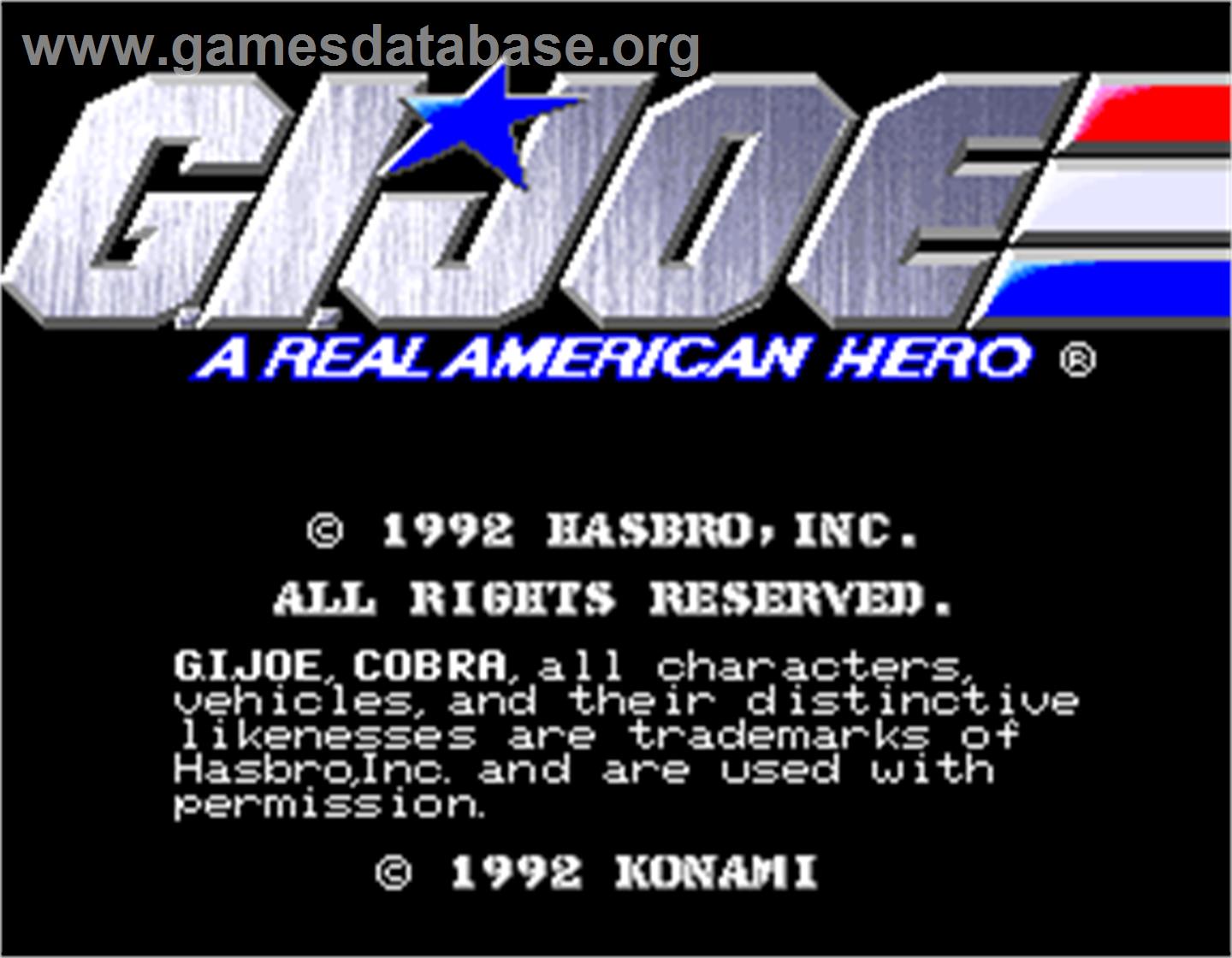 G.I. Joe - Arcade - Artwork - Title Screen