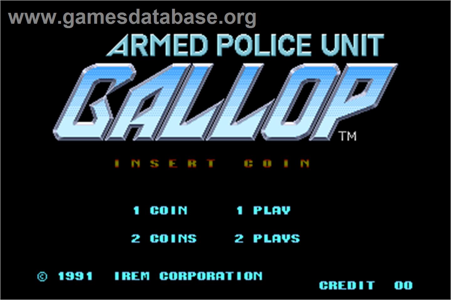 Gallop - Armed Police Unit - Arcade - Artwork - Title Screen