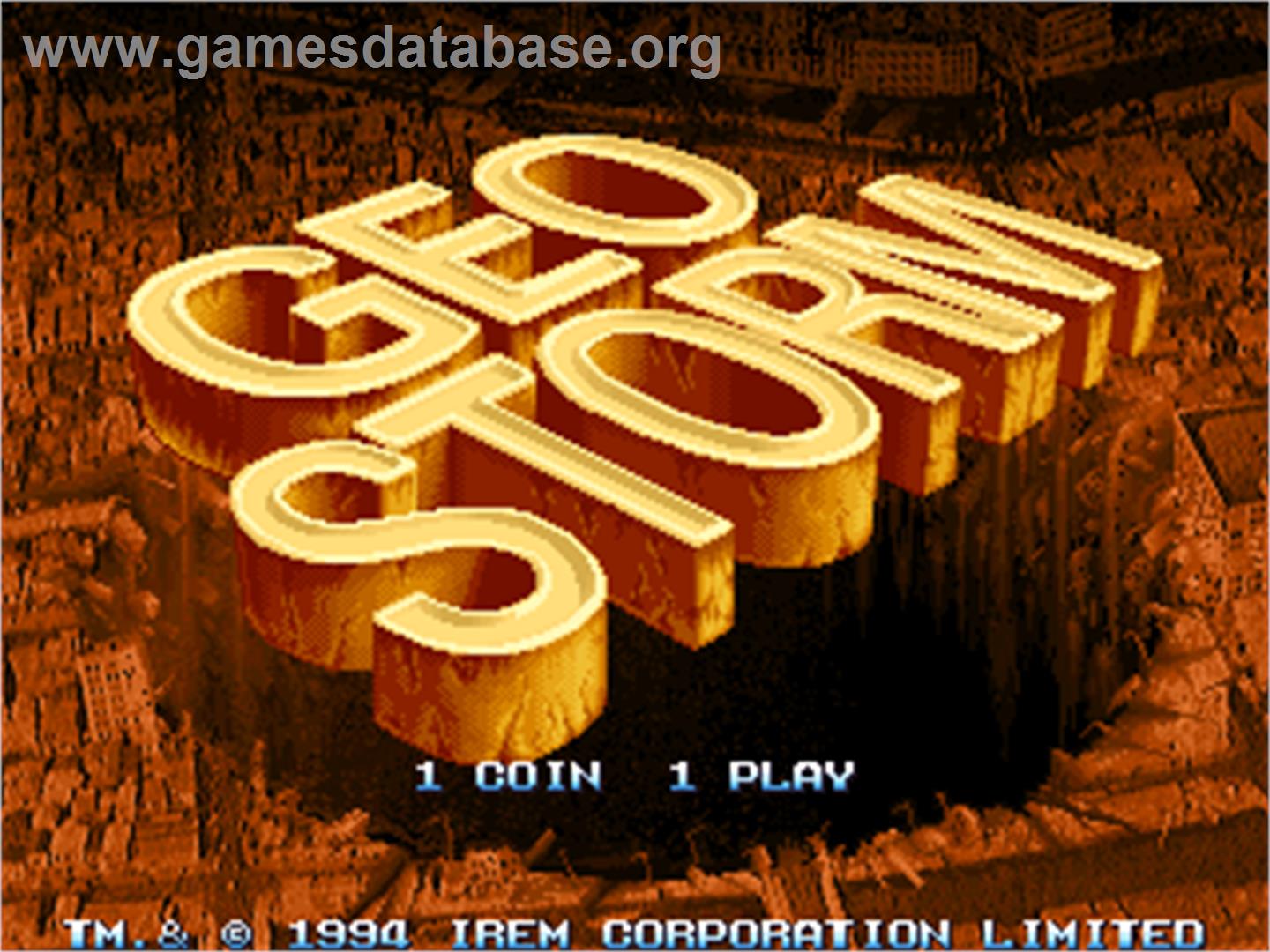 Geostorm - Arcade - Artwork - Title Screen