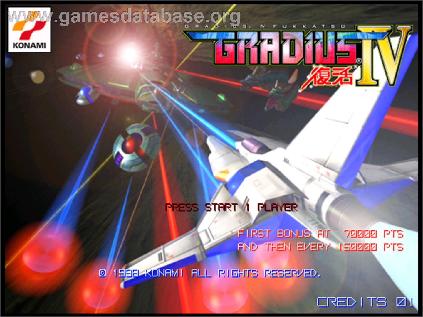 Gradius 4: Fukkatsu - Arcade - Artwork - Title Screen