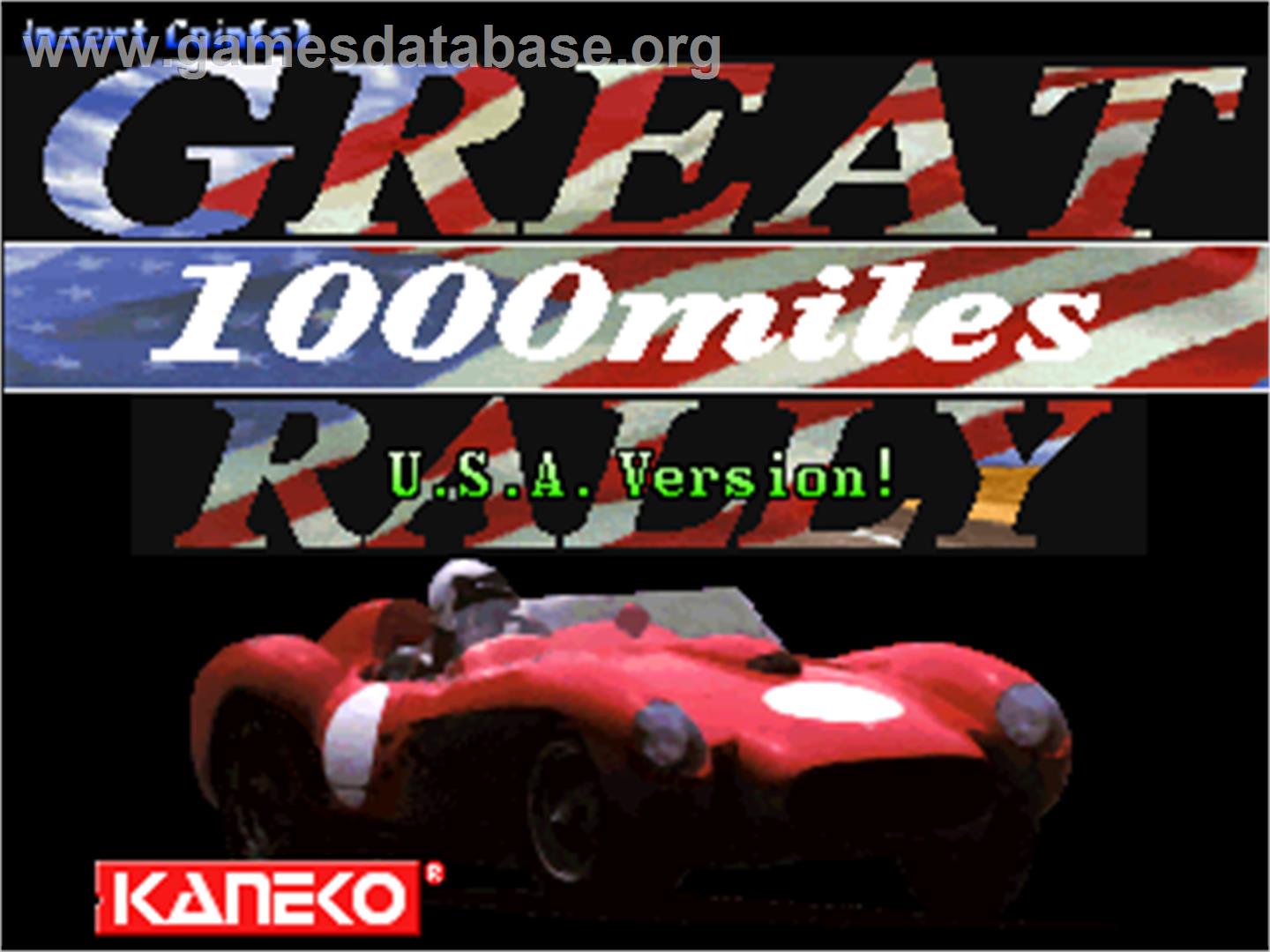 Great 1000 Miles Rally: U.S.A Version! - Arcade - Artwork - Title Screen