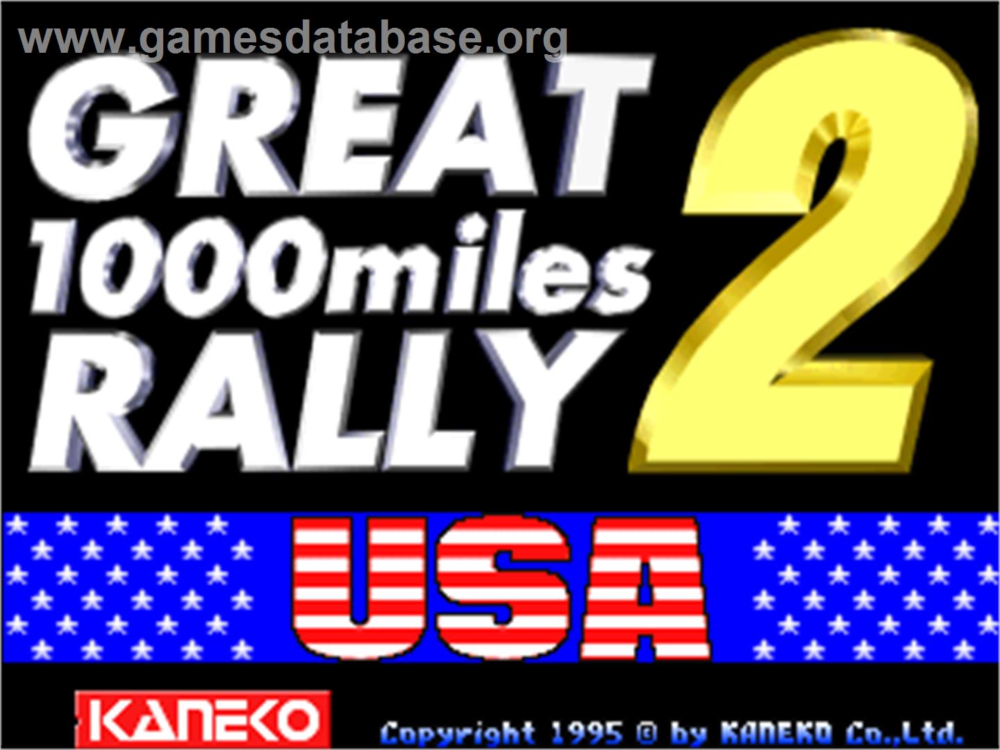 Great 1000 Miles Rally 2 USA - Arcade - Artwork - Title Screen