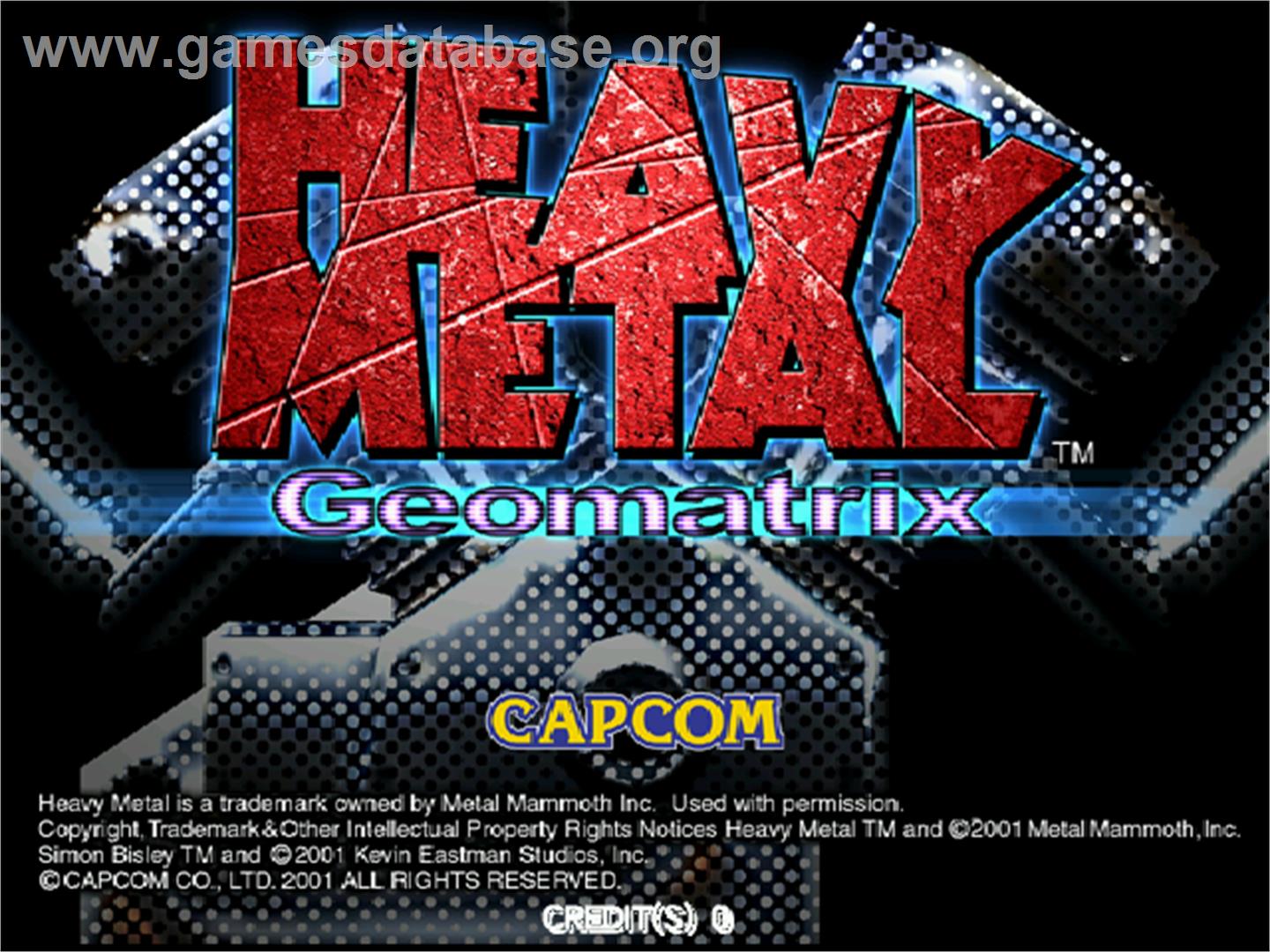 Heavy Metal Geomatrix - Arcade - Artwork - Title Screen