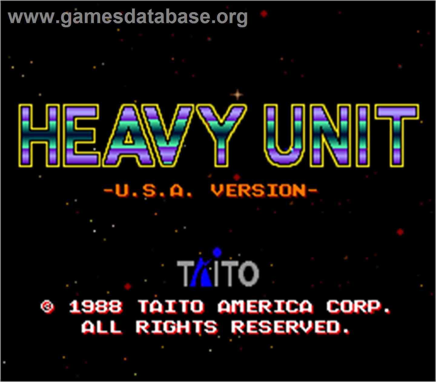 Heavy Unit -U.S.A. Version- - Arcade - Artwork - Title Screen