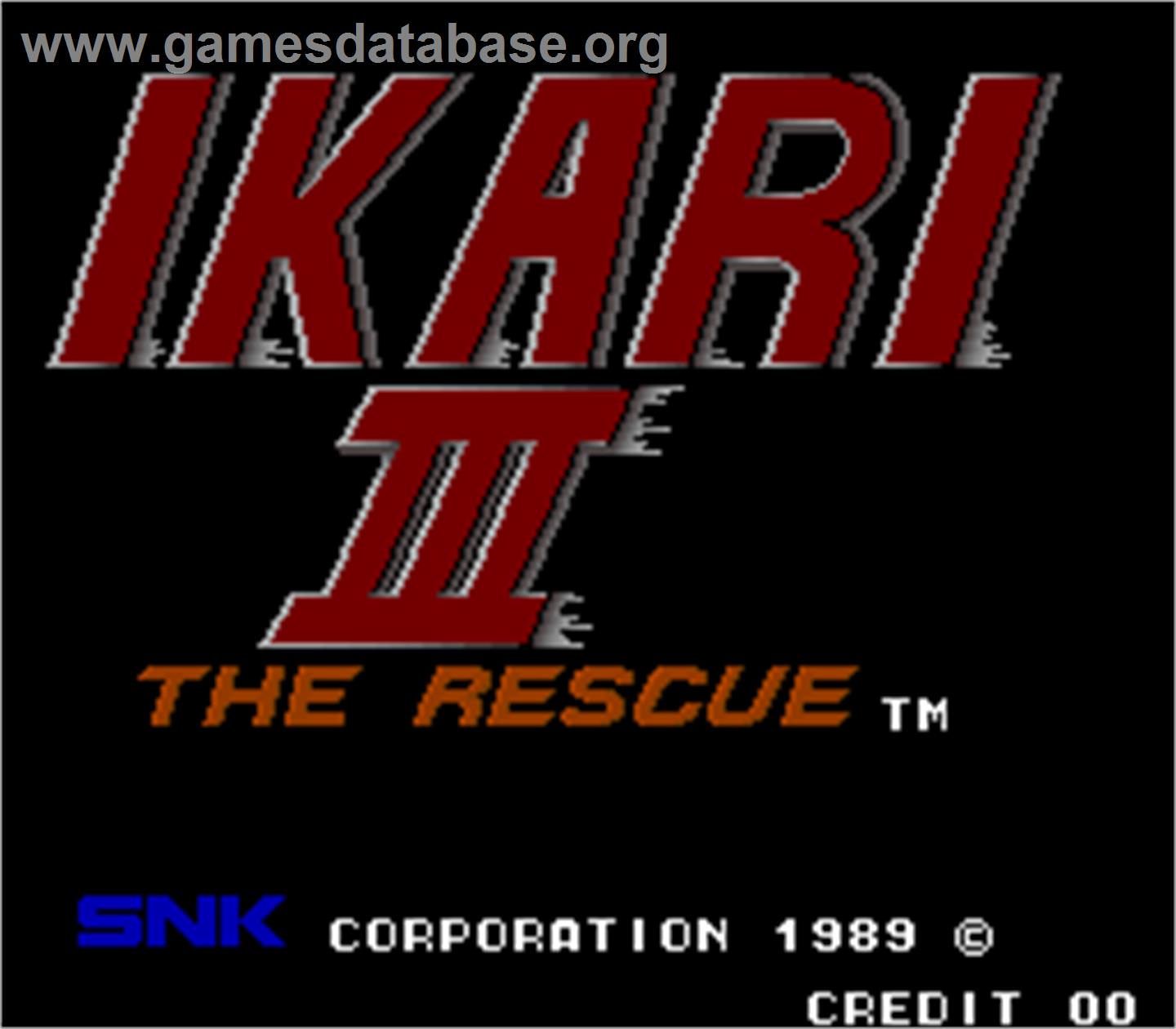 Ikari III - The Rescue - Arcade - Artwork - Title Screen