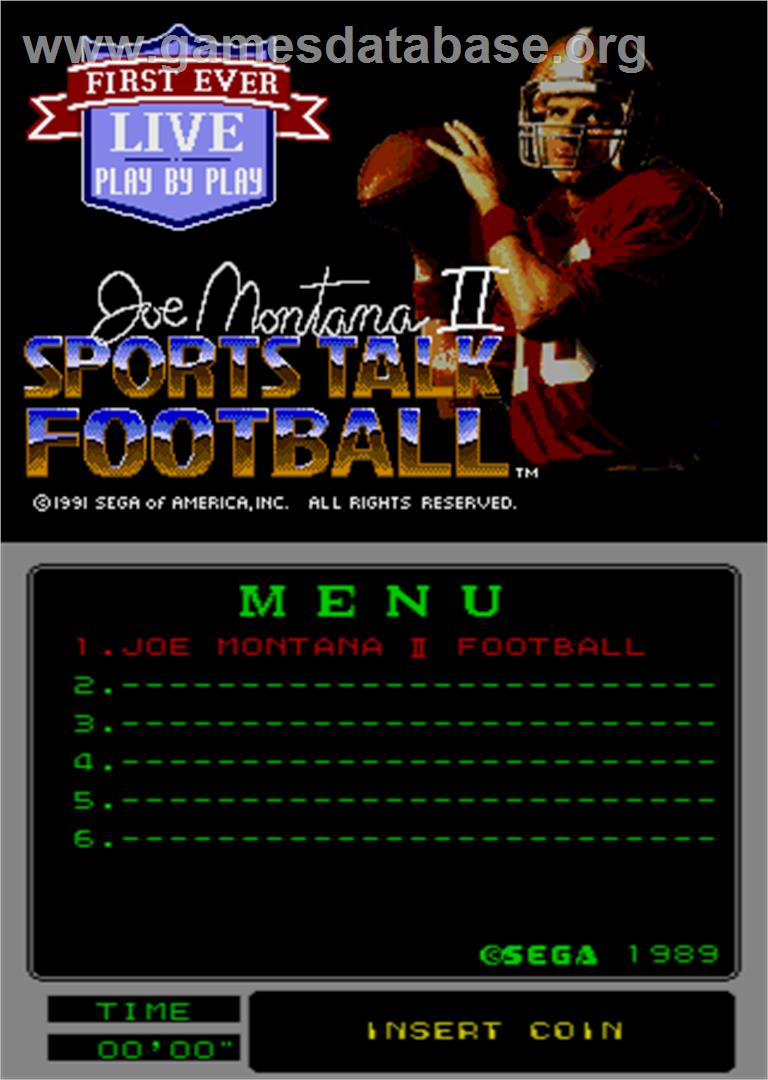 Joe Montana II: Sports Talk Football - Arcade - Artwork - Title Screen