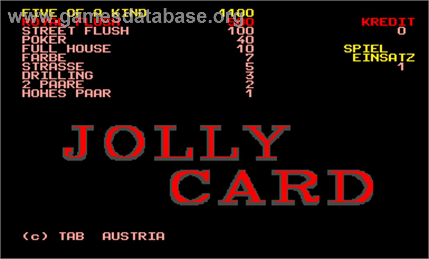 Jolly Card - Arcade - Artwork - Title Screen