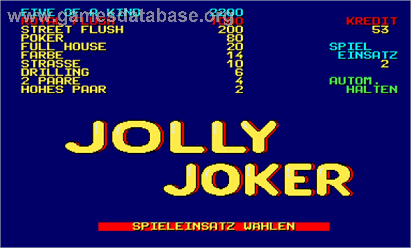 Jolly Joker - Arcade - Artwork - Title Screen